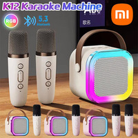 Xiaomi K12 Bluetooth 5.3 Karaoke Machine Portable Mini Speaker with Wireless Mic Outdoor live Home Family Singing For Gifts Hot