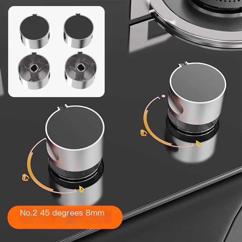 Gas Stove Replacement Knob and Ignition Button Metal Material 8mm Shaft Diameter Fits Various Gas Stove Models