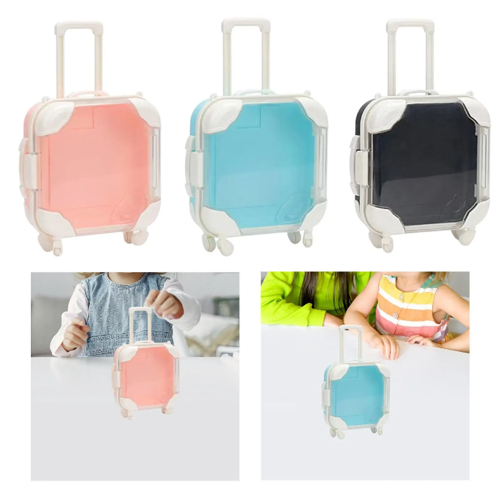 دمية حقيبة سفر دمية صندوق أمتعة لطيف دمية لوازم مجوهرات صغيرة حقيبة للتخزين إكسسوارات دمي فستان للأطفال