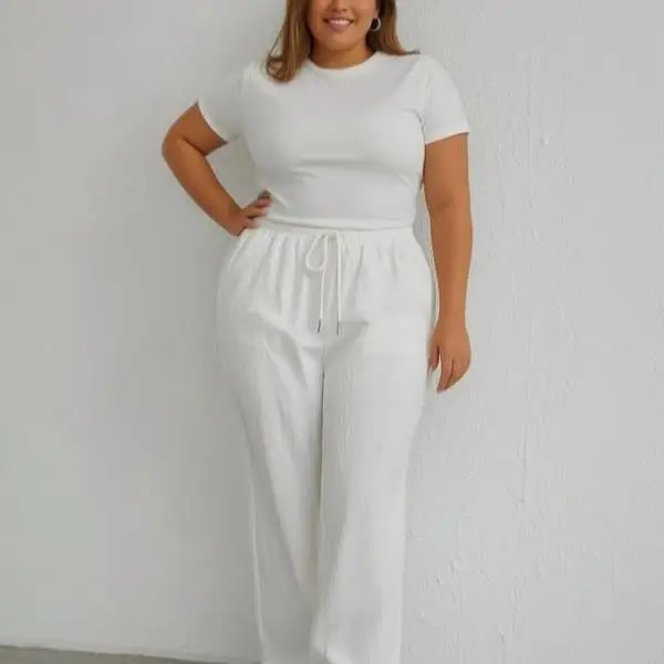 

Men's Casual Trousers Dstring Waist Wide Leg Color Korean Sle High Waist Straight Cut Neutral G Other Material