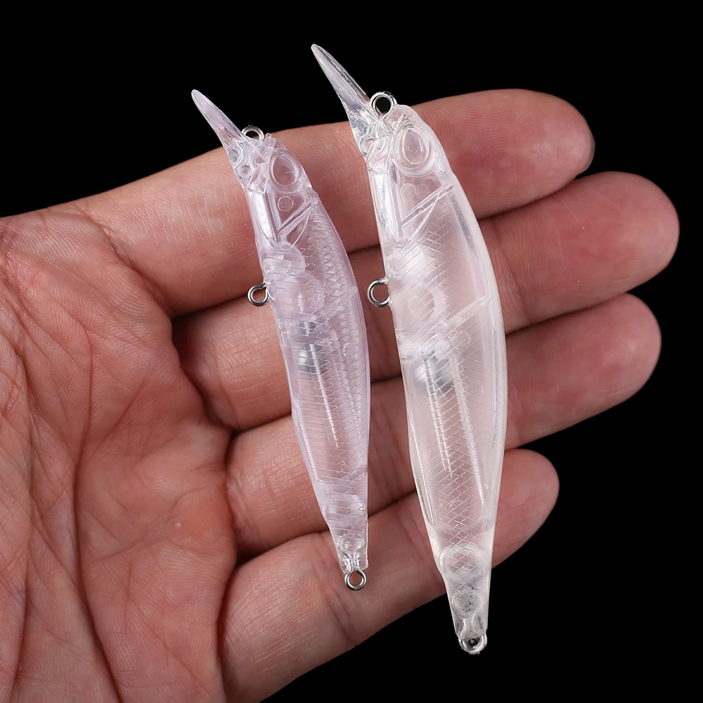 Chan’sHuang 20PCS Unpainted Blank Bait 7.5cm/9cm Long Cast Minnow The Magnet Inside DIY Artificial Fishing Lures