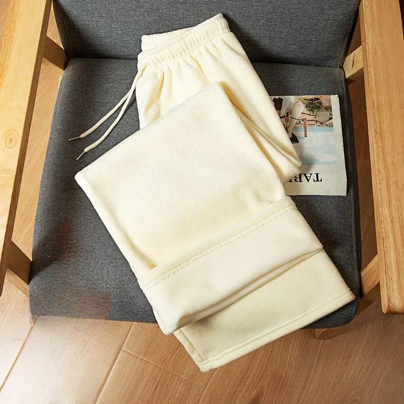 กางเกงขายาวทรงขาบานสไตล์โบฮีเมียนสำหรับผู้หญิง ฤดูร้อน แห้งเร็ว ตัดต่อผ้า ยืดหยุ่น น่ารัก สไตล์คนเมือง มีเชือกผูกเอว ระบายพลิ้วไหว ลุคสบายๆ ชิคๆ สไตล์สาวออฟฟิศ