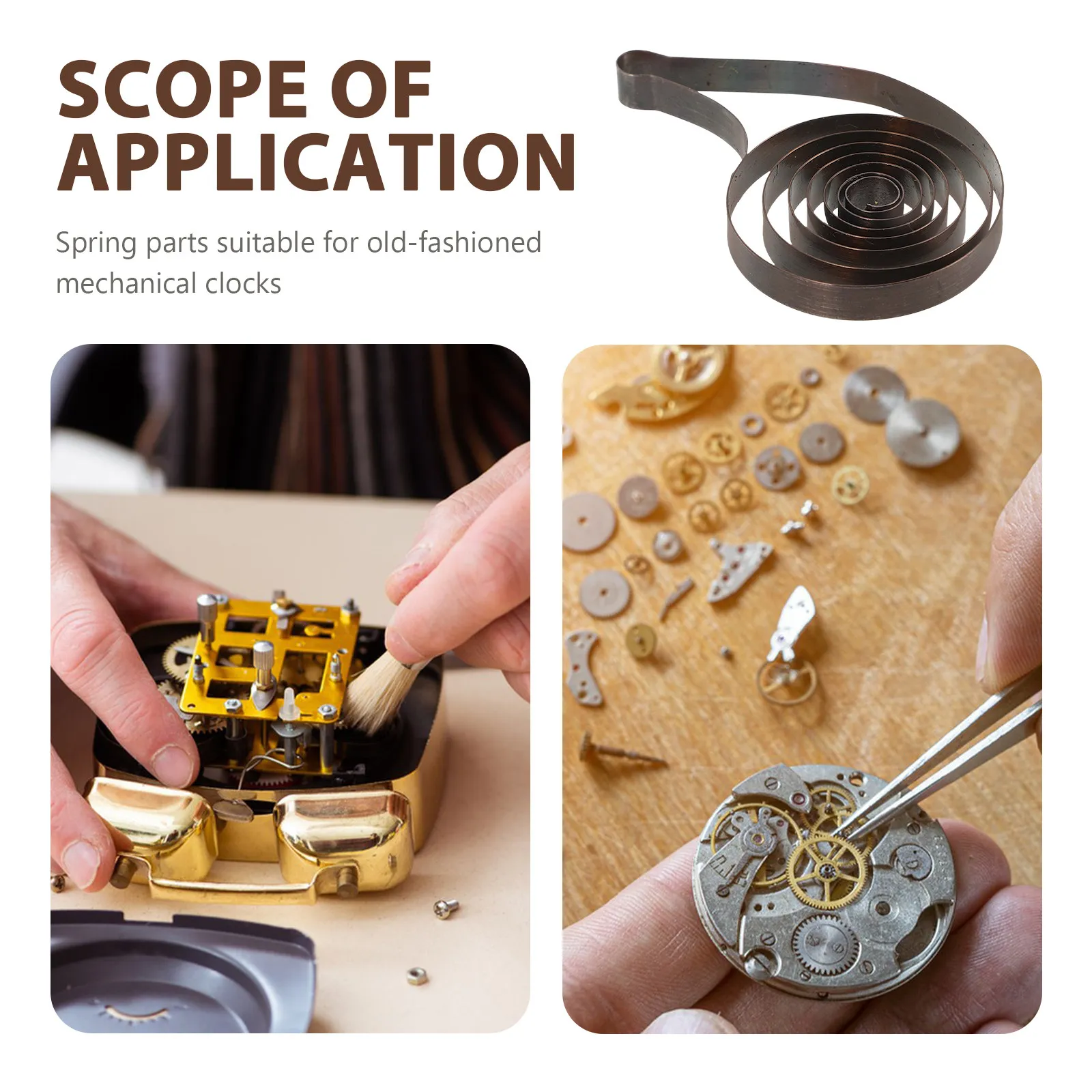 Premium Steel Clockwork Spring for Mechanical Alarm Clock Repair Custom Assembly and Gift Making Robust Clock Mechanical