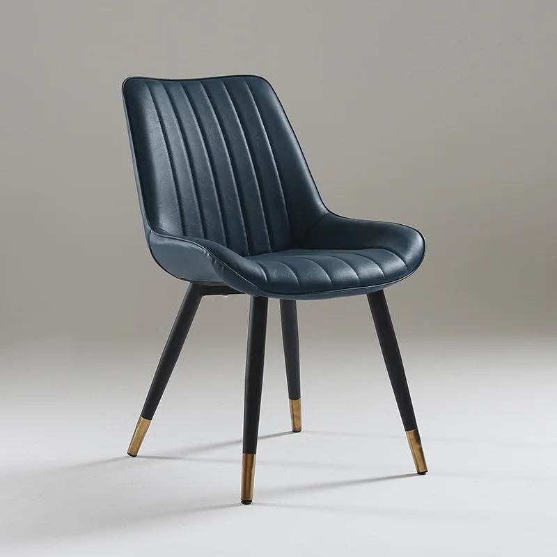 

# Luxury Hotel Metal Dining Chairs Western Restaurant Backrest Leather Furniture For Kitchen Villa Apartment & Cafe