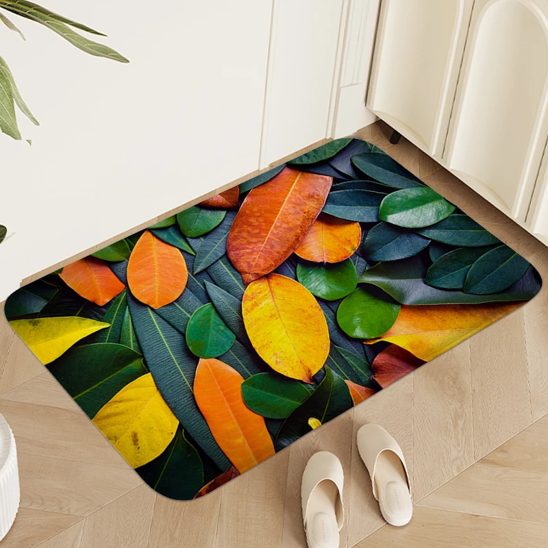 

Plants Leaves Carpet Living Room House Interior Entrance Mat Entryway Veranda Floor Mat Custom Bathroom Sleeping Room Rugs