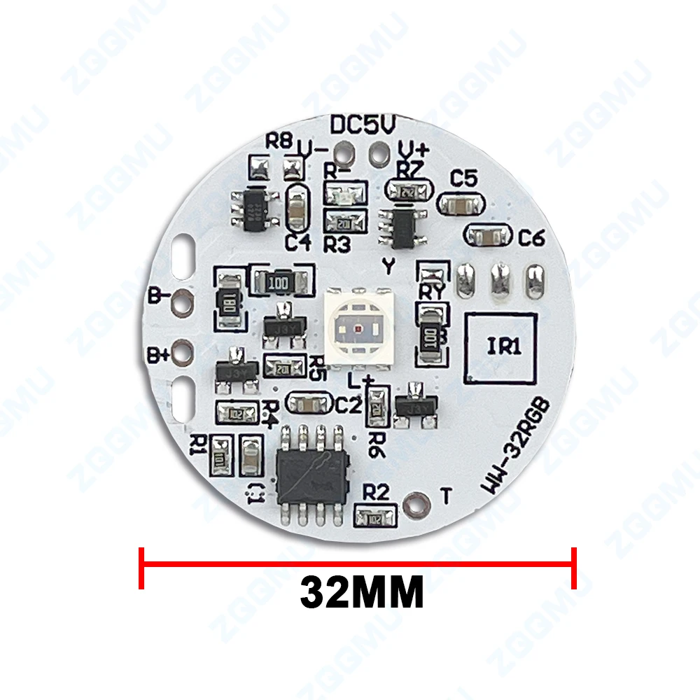 DC5V Low Voltage Colorful Gradient PCB Light Source Board Echargeable Touch Remote Control LED RGB Light Board 16 Colors 32MM