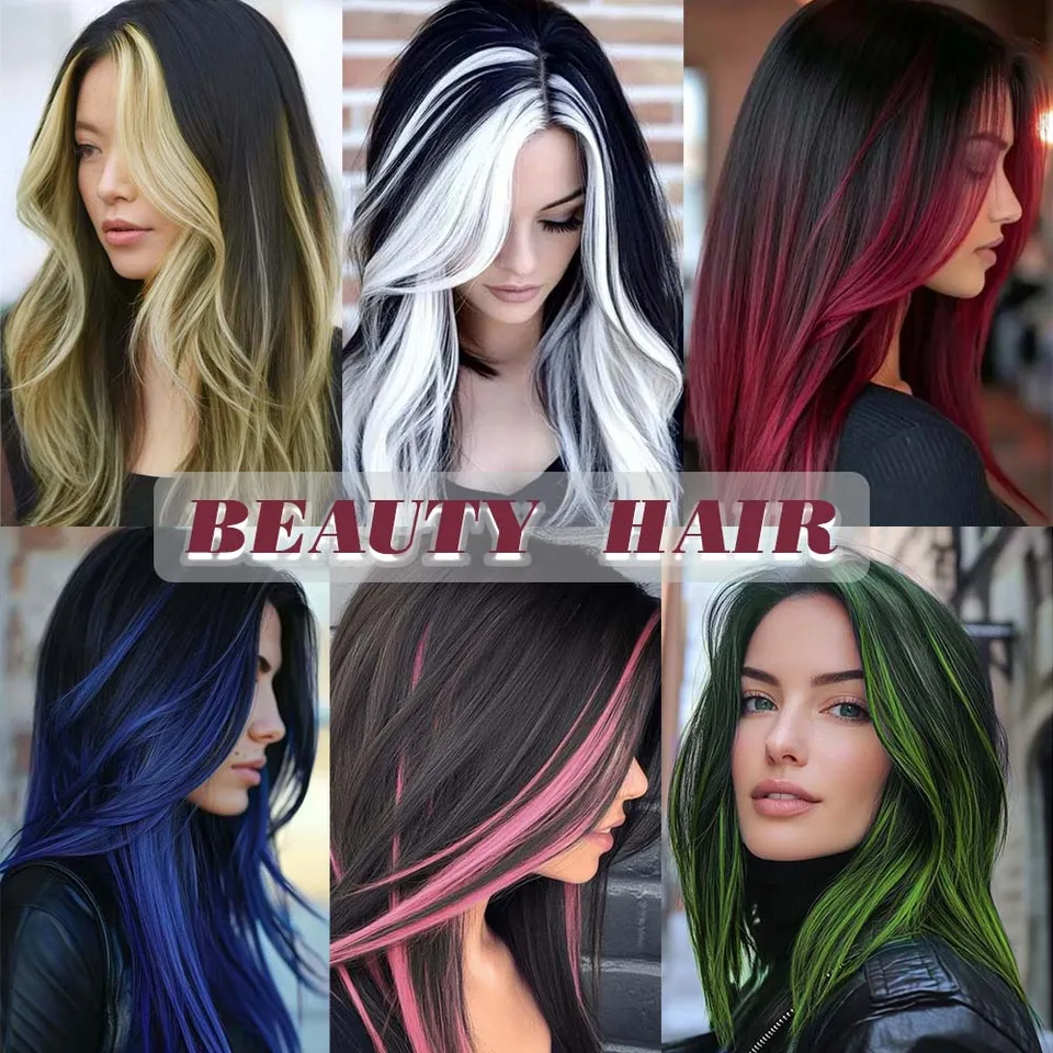 Extensiones de Cabello Sintético Largas y Rectas de 22 Pulgadas con Clips Invisibles, Resistentes al Calor, Fáciles de Usar para Mujer 5