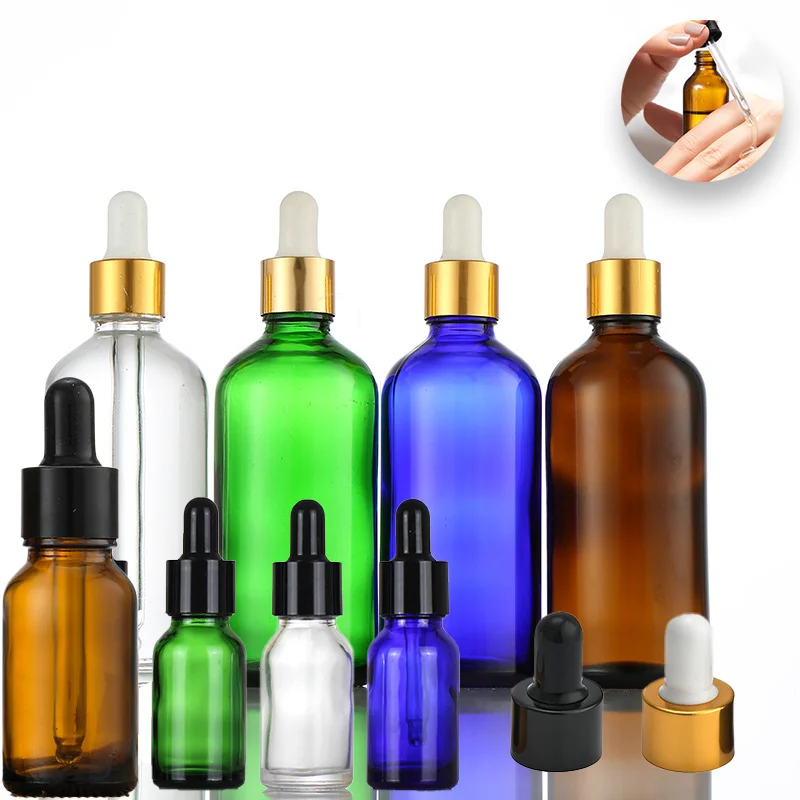 

30pcs 5ml-100ml Empty Glass Dropper Bottles for Essential Oils Perfume Container with Pipette Cosmetic Leak Proof Travel Bottles