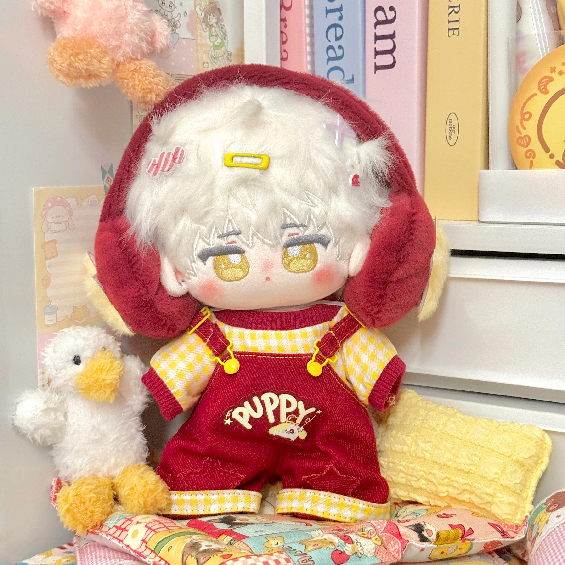

20cm Cotton Doll Clothes With No Attributes, Hat, Doll Set, Ear Shield Dress Up Change Clothes Only Clothes No Doll