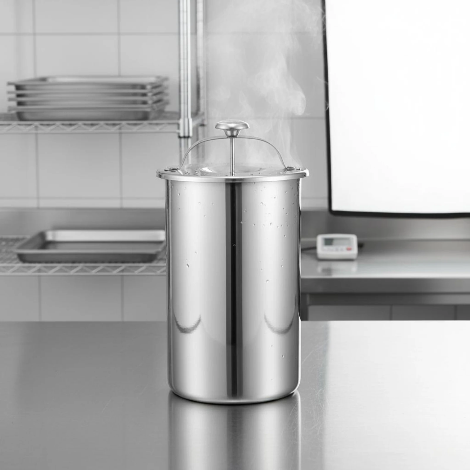 Fotografia 5: Panela a Vapor para Salsichas com Termômetro Integrado, Barril de Vapor para Carne em Aço Inoxidável, Vaporizador de Carne Multiuso