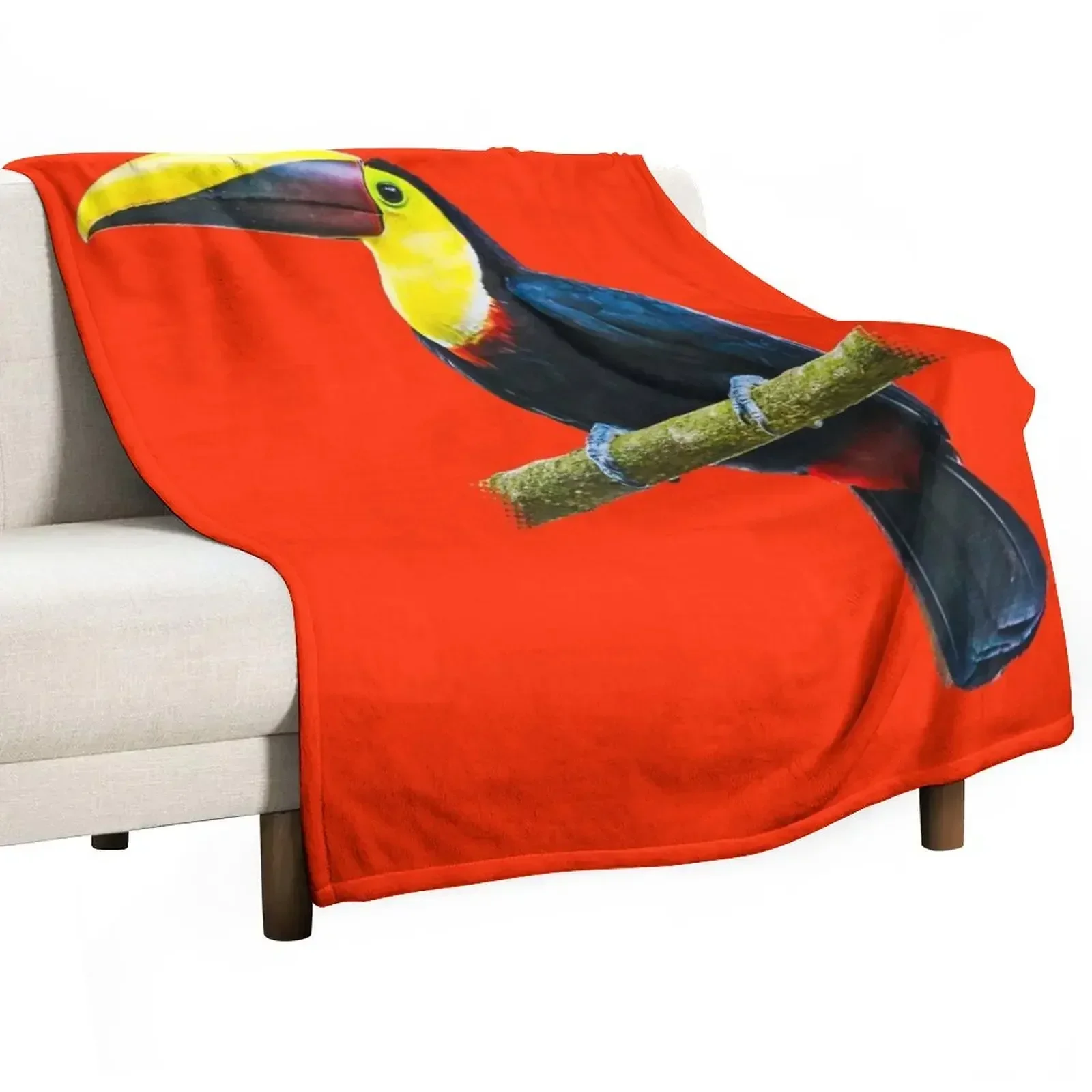 

Toucan on a Branch Throw Blanket Plush Fuzzy Cozy Blanket for Couch Sofa