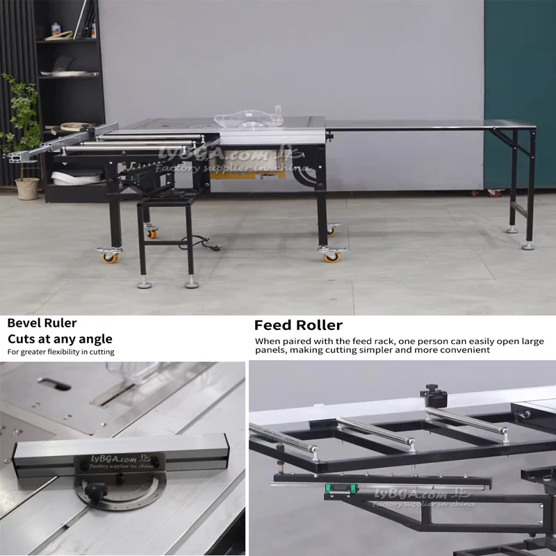 LY Swing Arm Table Saw Four-way Swing Arm Adjustment Cutting Capacity 500*300mm Table Dimensions 1050*1000mm High Quality