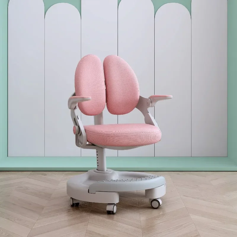 Silla con respaldo ajustable para niños, postura ajustable, estudio en casa con ruedas, muebles para niños