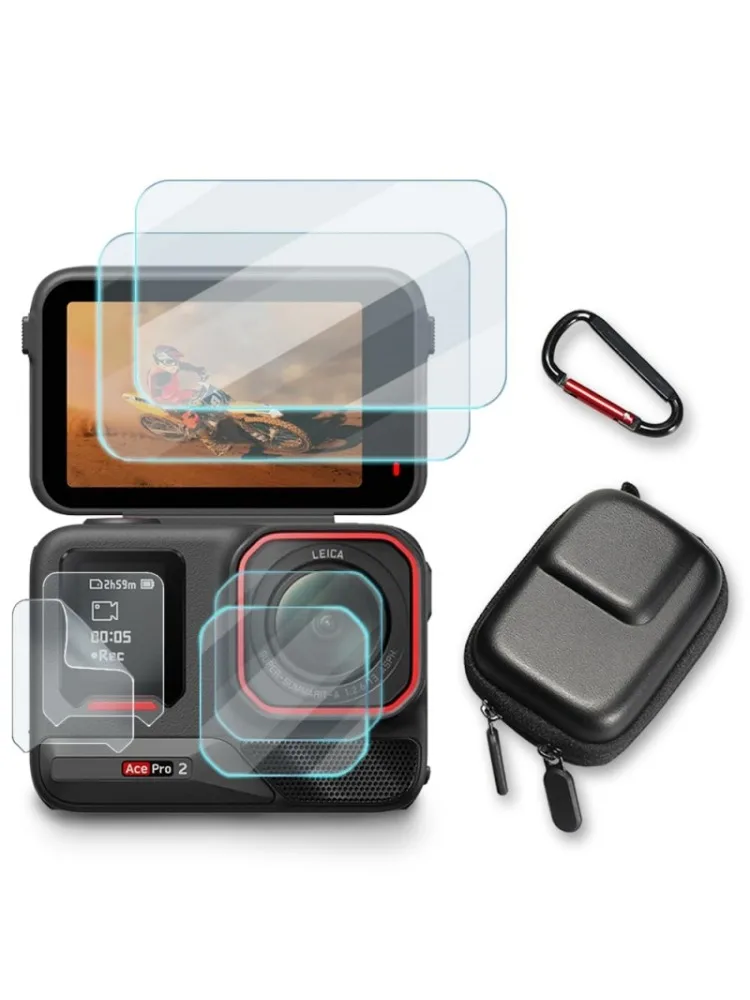 Zubehör-Set für Insta360 Ace Pro2 Action-Kamera Aufbewahrungstasche Displayschutzfolien für Ace Pro 2 Mini Tragetasche