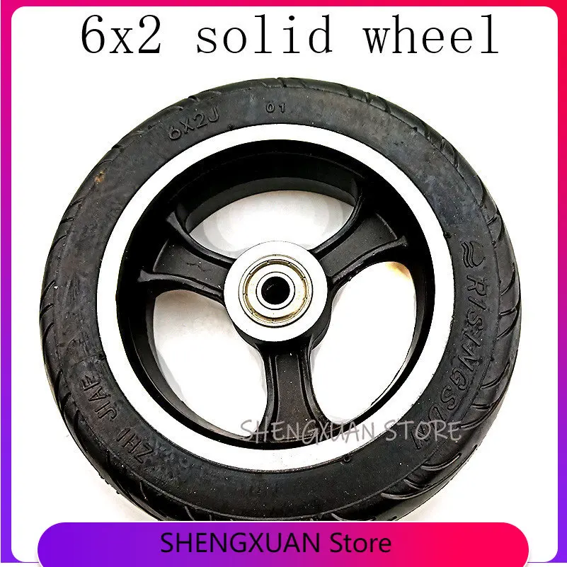 High Quality 6 Inch Electric Scooter Solid Tyre Wheel 6x2 Solid Tire Wheel Hub Fast Wheel