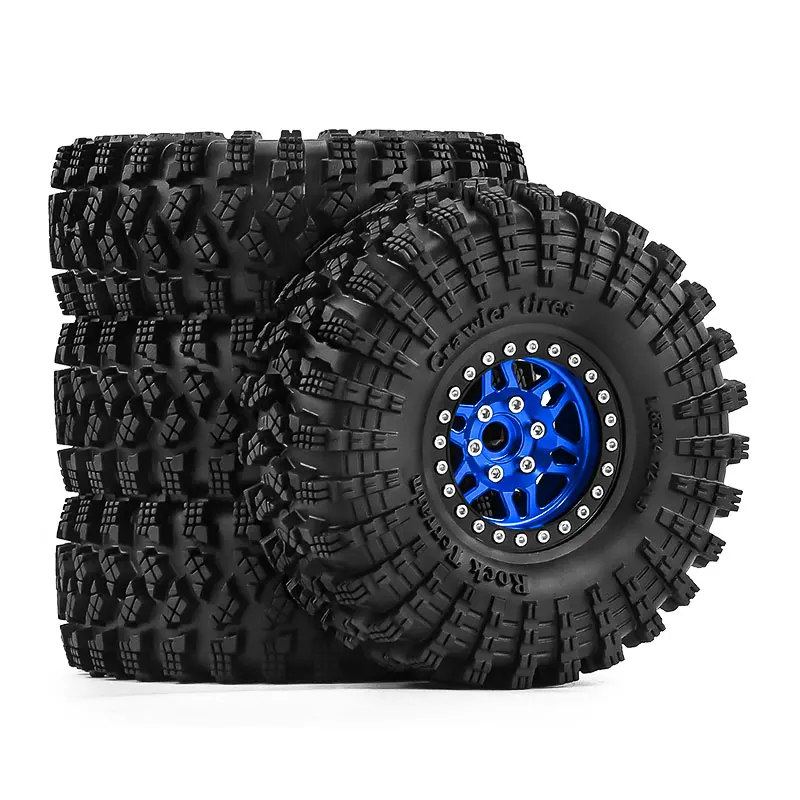1.9 Inch Beadlock Wheels Tires 12mm Hex for TRX4 SCX10 Capra Axial SCX24 Traxxas Enduro RC Crawler Truck Upgrade Parts