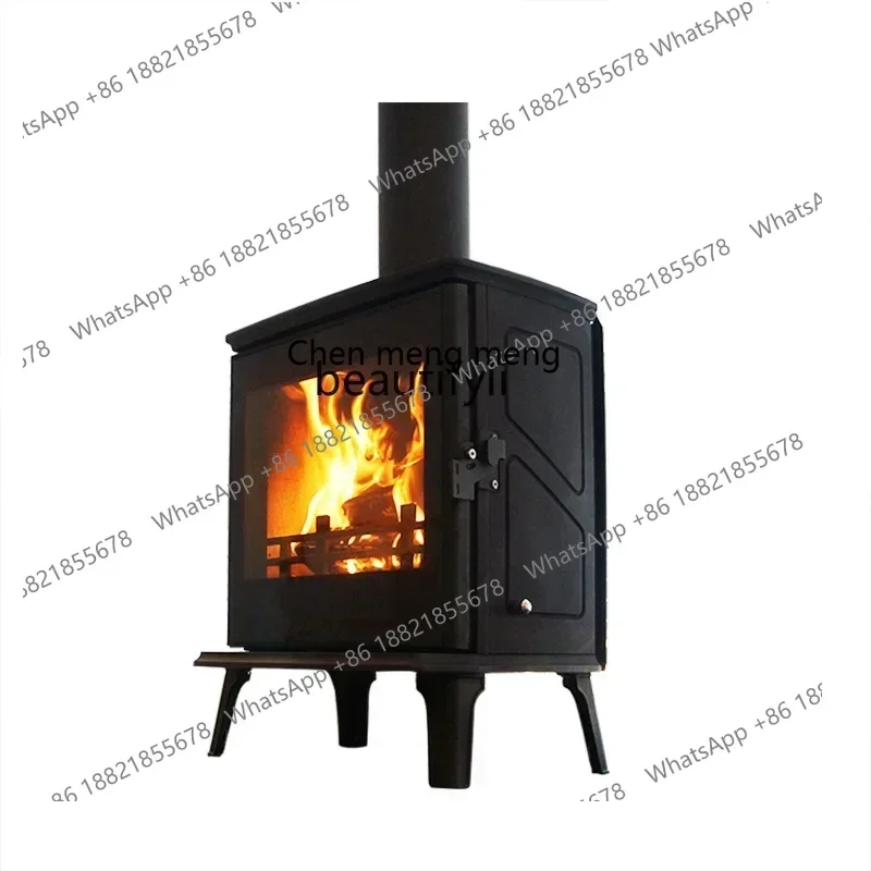 مدفأة حريق حقيقية، فيلا حرق الخشب، موقد تسخين داخلي لحرق الخشب من الحديد الزهر