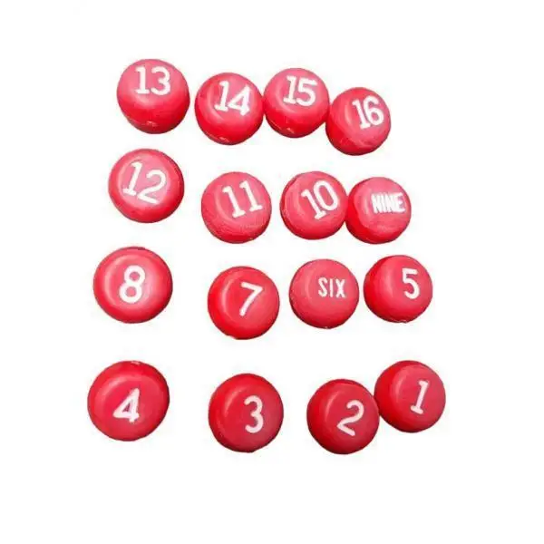 Billiards Number Balls Red Tally Dice Pool Hall Accessories Universal Number Gaming Set for Billiard Table Room