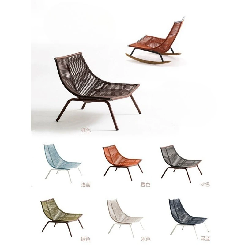 Balcony leisure small sofa coffee table combination outdoor rattan rocking chair three-piece set