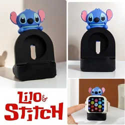 Stitch Disney Charger Stand Cartoon Desktop Holder for Apple Watch 8 7 6 5 4 IWatch 3 2 1 SE Soft Silicone Cute Charging Base