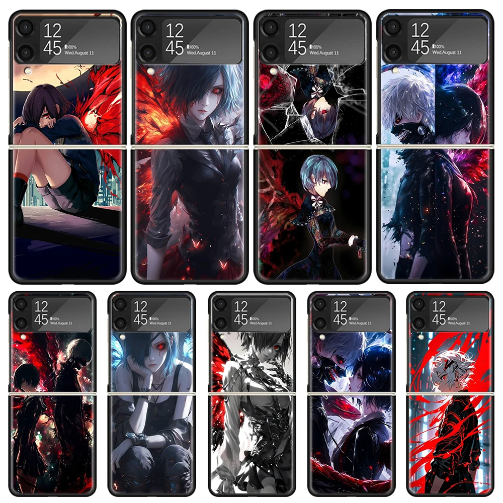 G-Ghoul Tokyo Touka Kirishima Phone Case for Samsung Galaxy Z Flip6 5G Flip4 Flip5 Flip3 Black Hard Cover Z Flip 6 5 4 3 PC Shel