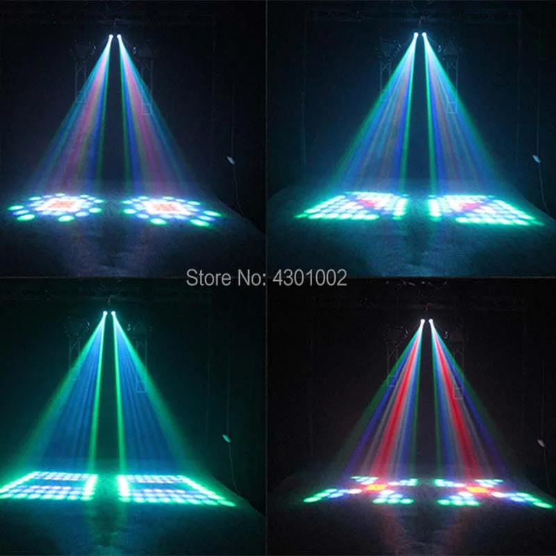 Fast Shipping 64/128LEDs Double Head Airship RGBW Pattern Stage Effect Lighting Projector DJ Disco Party Led Lights for Xmas