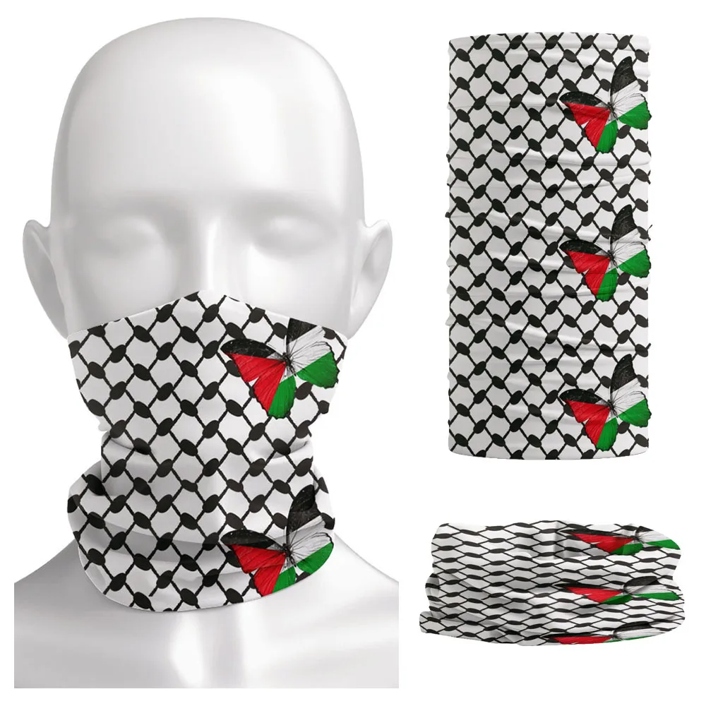 Palestinian Palestine Bandana Neck Cover Gaiter Printed Balaclava Face Mask Scarf Multifunctional Outdoor Sports Unisex Headband