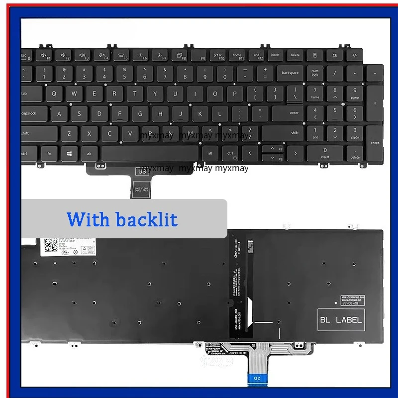 

Новая оригинальная клавиатура для ноутбука DELL Latitude 5520 5521 5530 5531, Precision 3560 3561