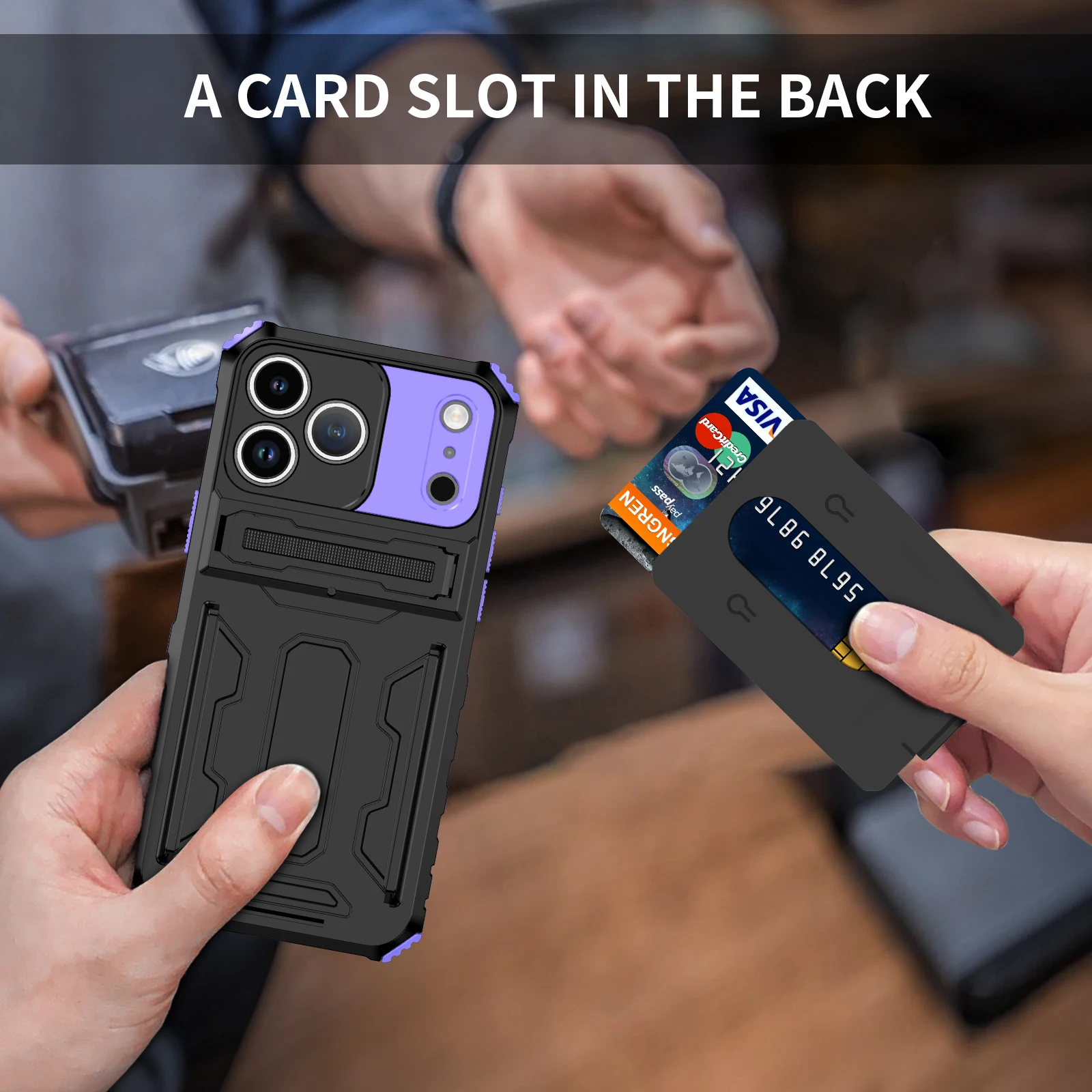 Per Apple iPhone 17 Pro Max Custodia antiurto Armatura Custodia protettiva per iPhone 17 Pro 17Air 17 Custodia con slot per schede Supporto Cover