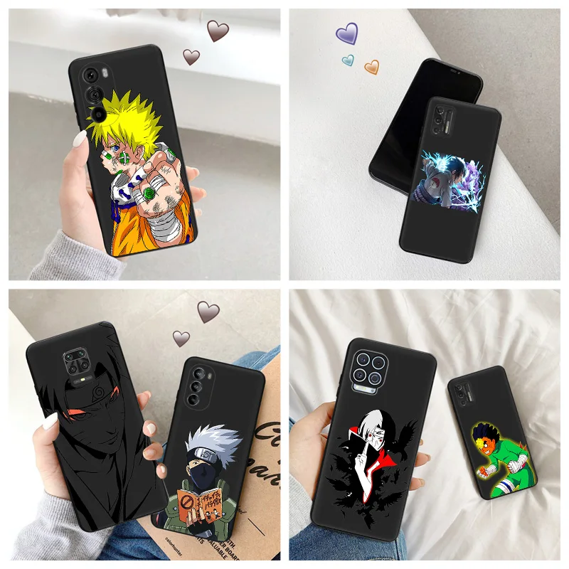 Silicone Black Phone Case for Moto G72 G53 G73 G9 G50 G51 G60 G71 G22 G32 G52 N-Narutos Uchihas Itachis Edge 30 20 40 Pro Cover