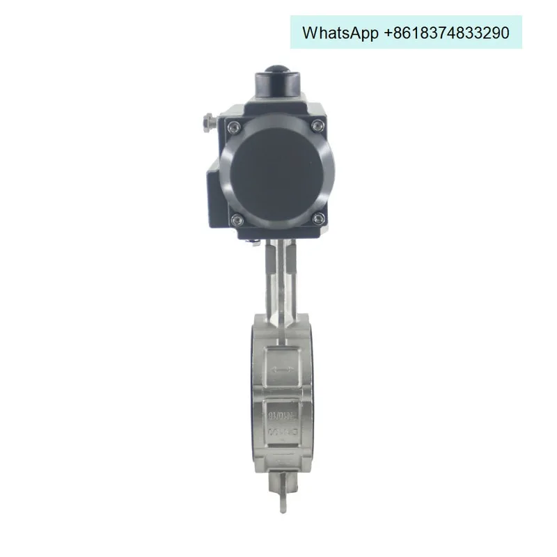 304 Stainless Steel Pneumatic Butterfly Valve D671X-16P Clip-on Type Pneumatic Butcher Butterfly Valve dn80 100