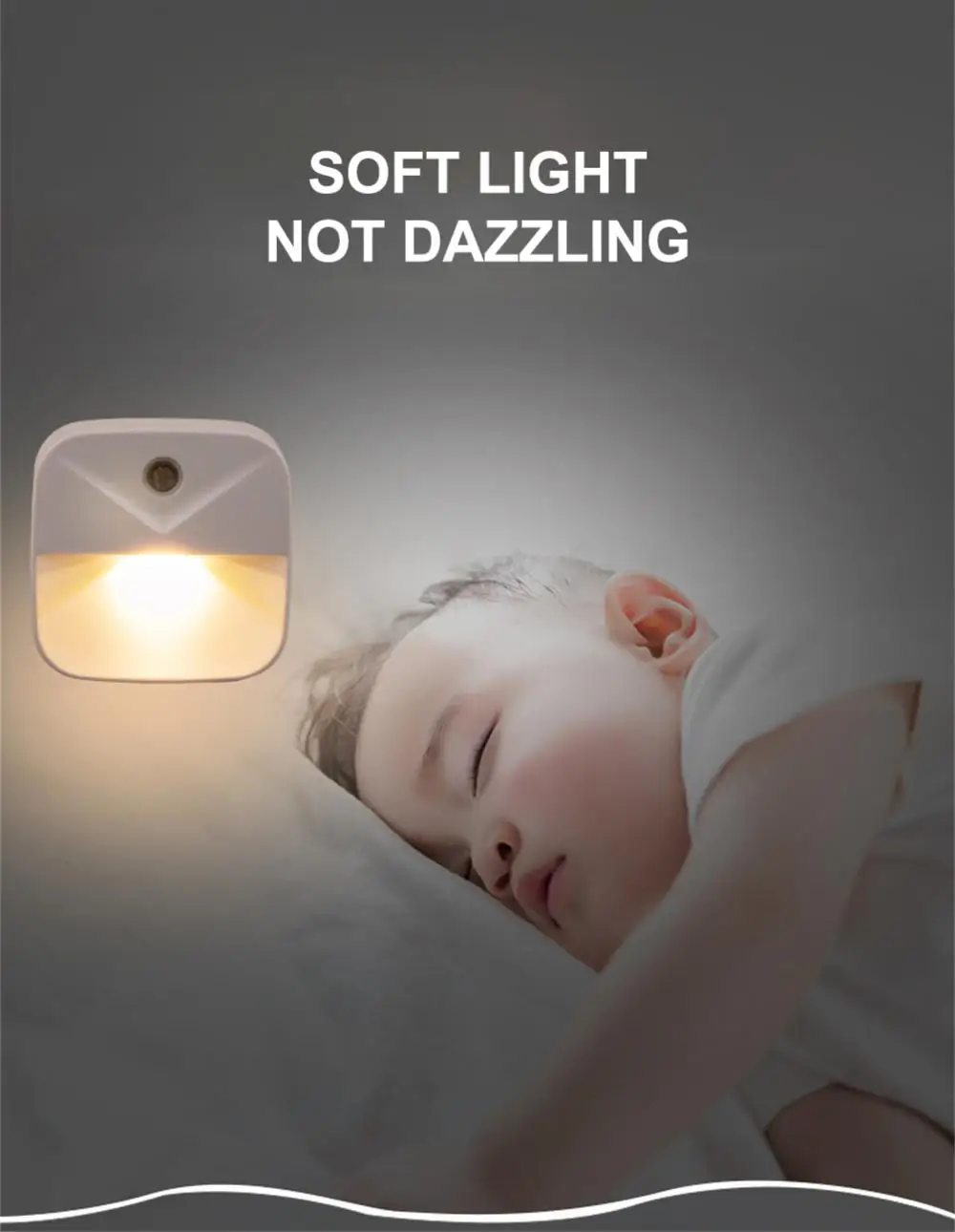 LED Night Light Wireless Light Sensor Control EU US Plug Dusk-to-Dawn Night Lights Baby Kids Cute Bedroom Bedside Corridor Lamp