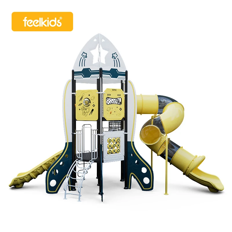 Feelkids ALT-24001ST Children's Outdoor Playground Amusement Equipment PE Board Plastic Slide for Resorts Kids Toys