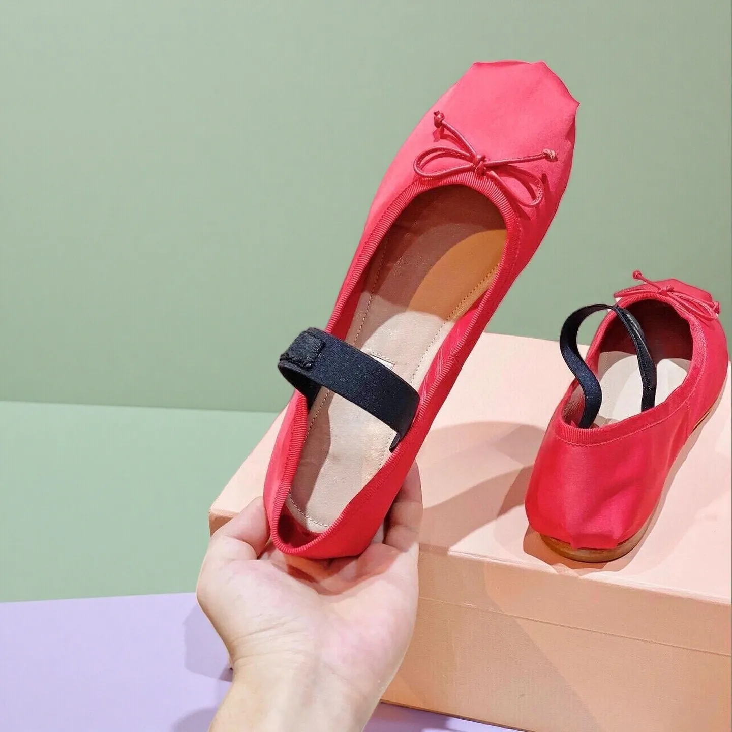 Zapatillas de Ballet de Lujo, Zapatos de Baile para Mujer, Diseño con Lazo Francés, Zapatos de Ballet Profesionales, Regalos para Fiestas