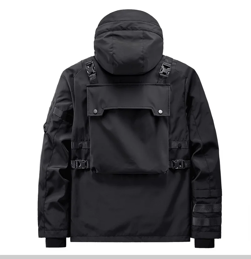 Hooded Functional Multi Pocket Workwear Jacket for Spring and Autumn Men's Tactical Jacket