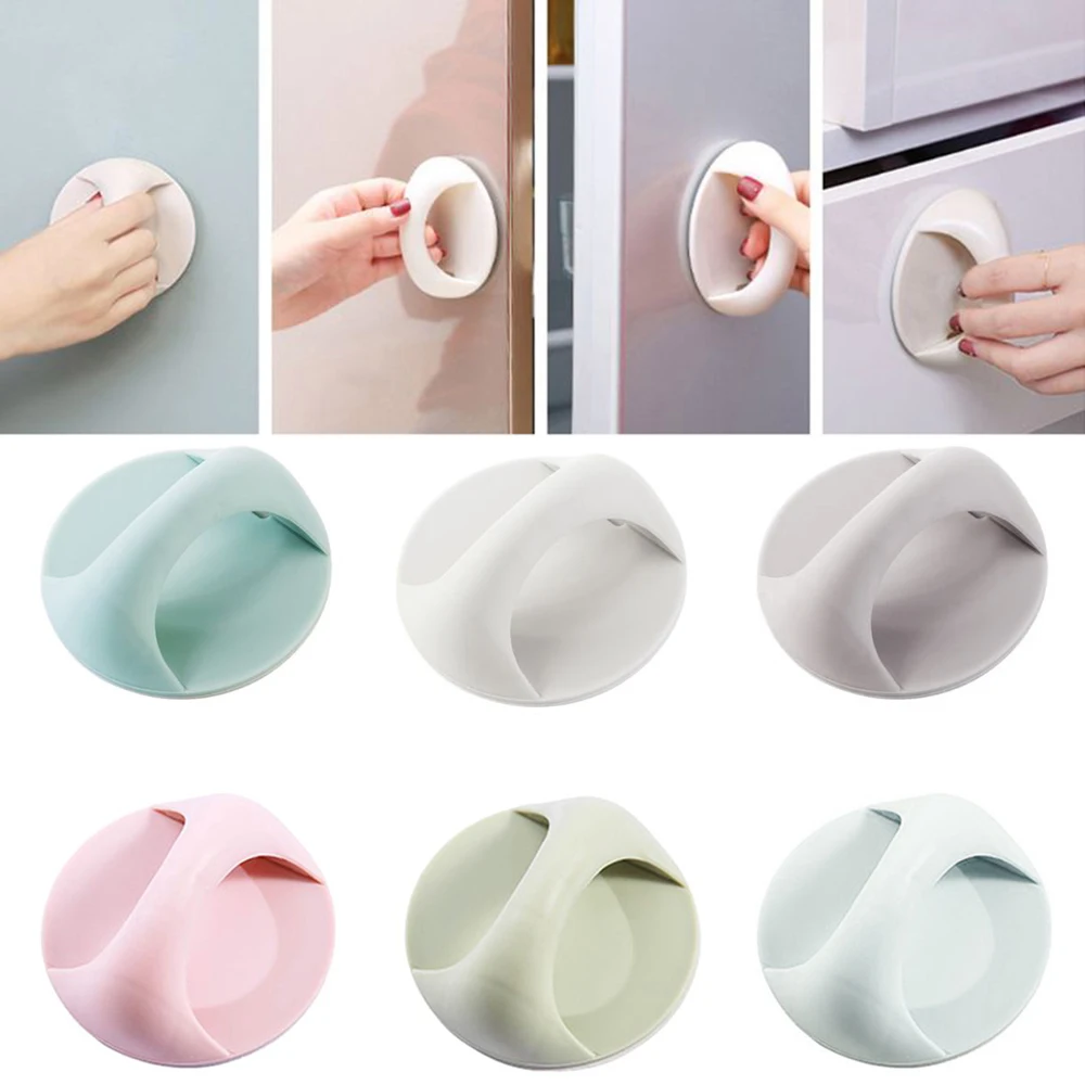 Plastic Wardrobe Pulls Multi-purpose Glass Window Furniture Auxiliary Knobs Door Handle Self-adhesive