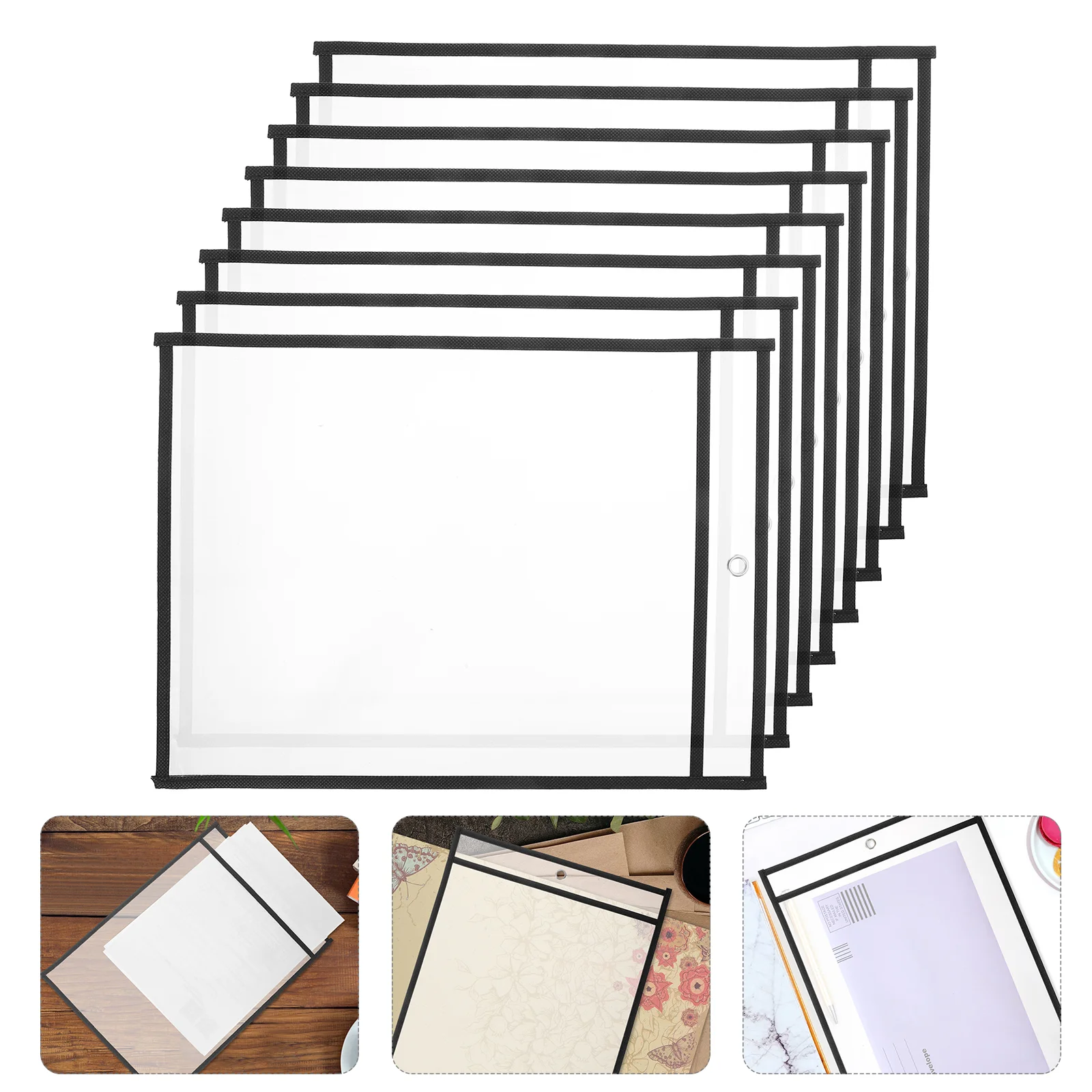 6 Pcs Page Flip File Rack Single Accessories Transparent Folder Information Bag Pet Reusable Erasable 6pcs Package Scrapbook