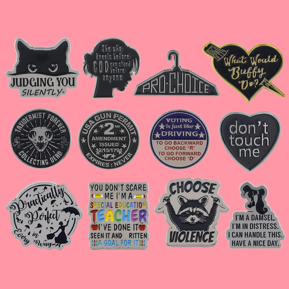 Lustige schwarze Katzen-Zitatnadeln, coole braune Bären-Zitate, Abzeichen, Broschen für Kleidung, Emaille-Anstecknadeln, Abzeichen, Schmuck, Accessoires, Geschenke