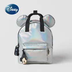 Disney-mochila de Mickey para niños y niñas, morral escolar informal de marca de lujo con dibujos animados, a la moda