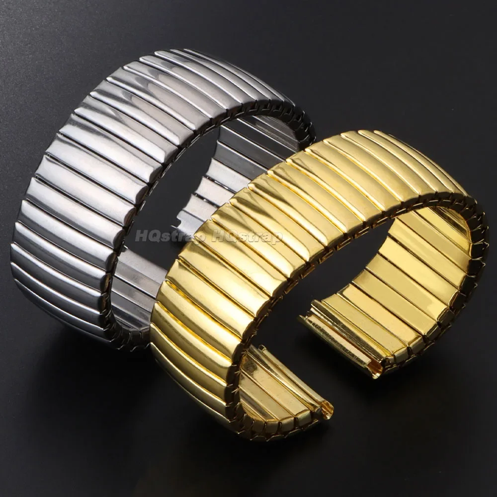 Ремешок из нержавеющей стали 12 мм, 14 мм, 16 мм, 18 мм, 20 мм, 22 мм, эластичный ремешок, металлические ремешки для часов, сменный браслет, универсальный браслет