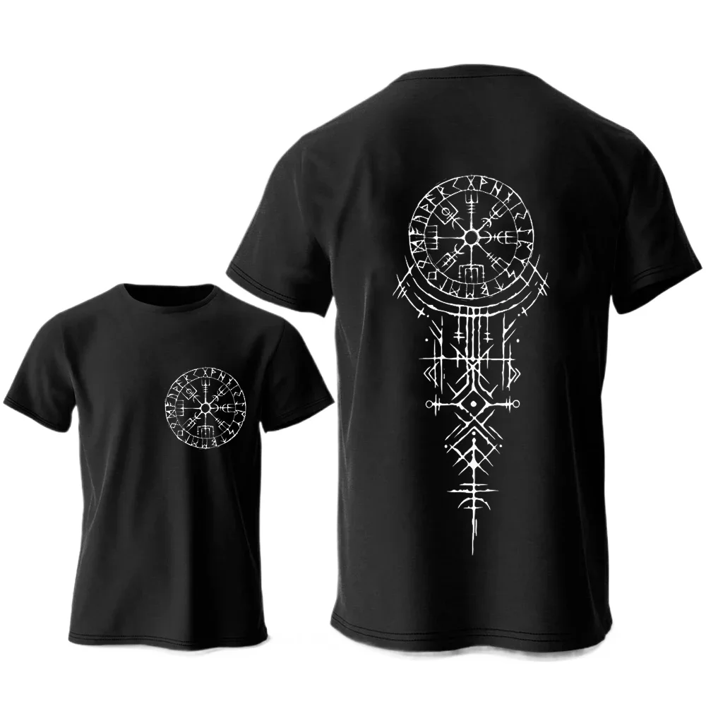 

Viking Runic Compass T Shirt Funny Trip Tshirts Short Sleeve Tops Fashion Casual Harajuku Cotton Tshirt Men Women Brand T-shirt