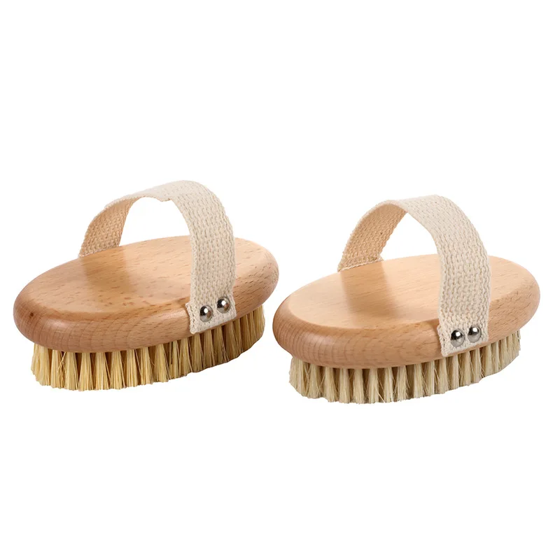 2 In 1 Dry Skin Body Brush Natural Bristle Dead Skin Remover Anti Cellulite Exfoliates Blood Circulation Health Massage Tools