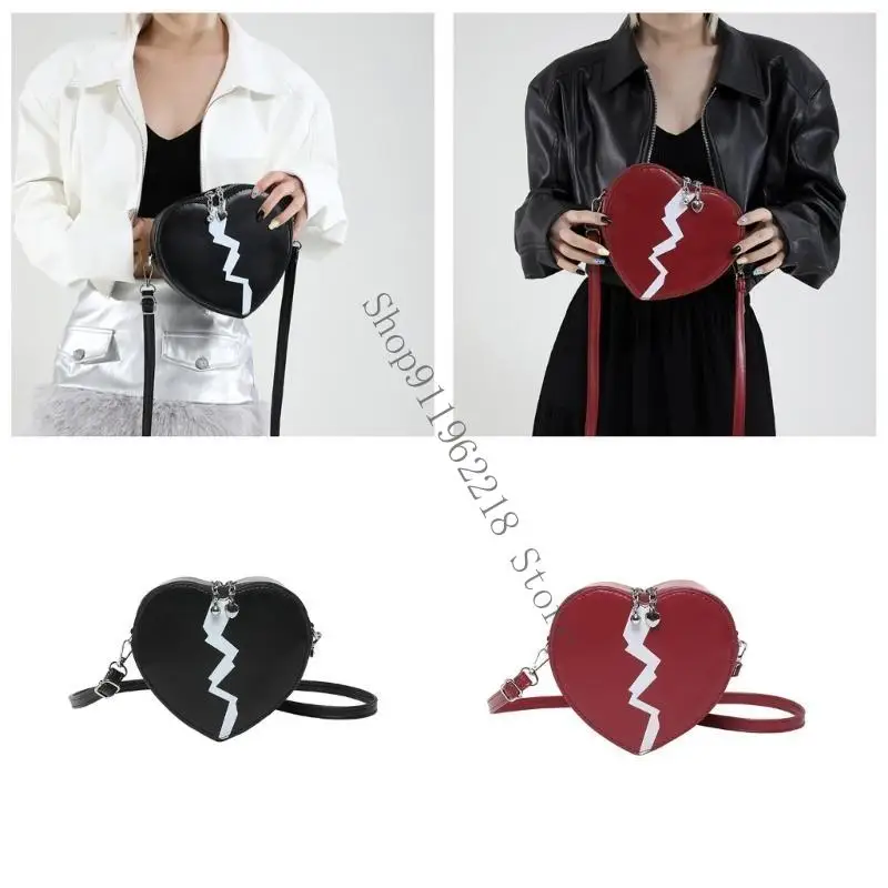 Элегантный сердечный телефон Crossbody Bag с регулируемым ремнем кожи кожи на плечах сумочка для модных энтузиастов 066f