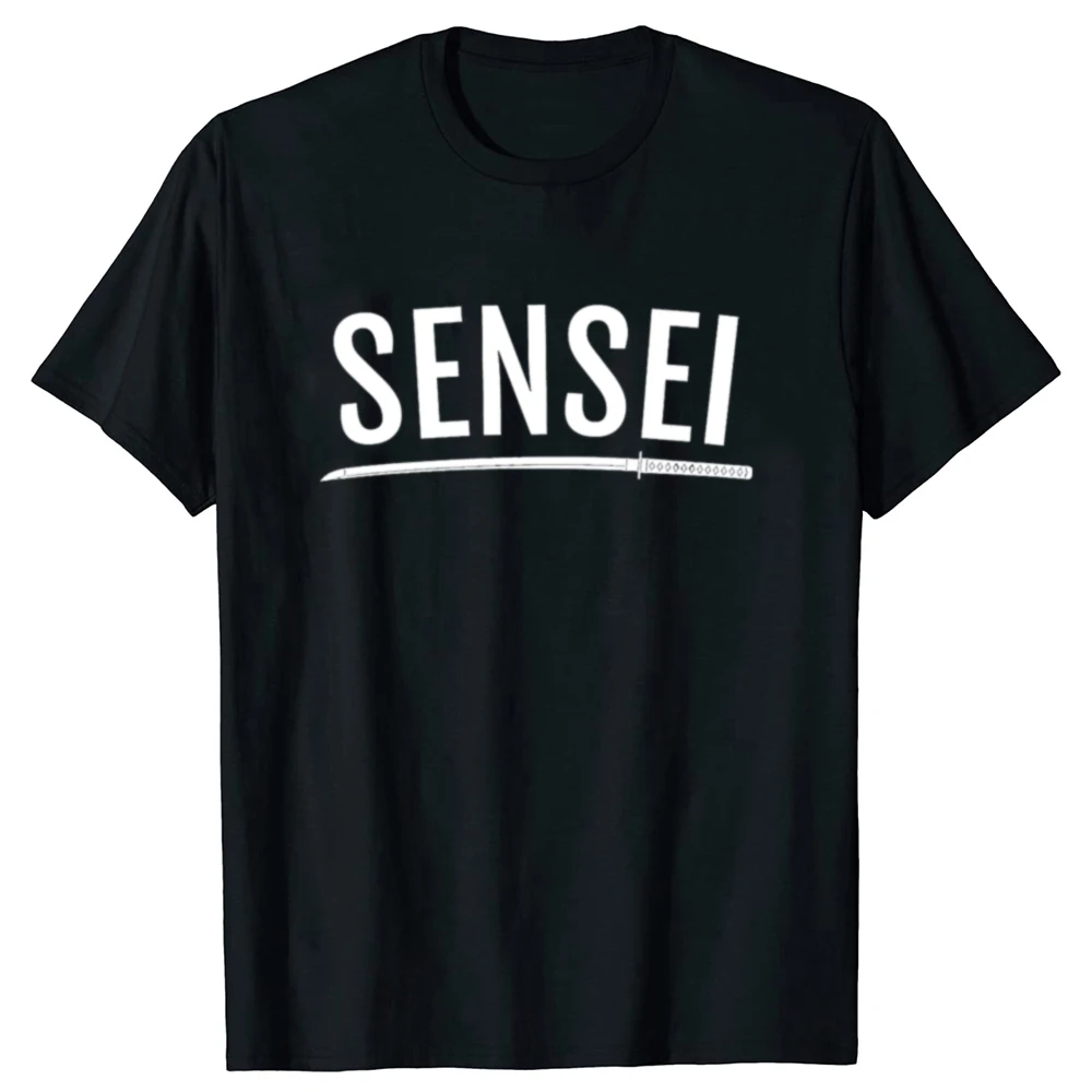 Funny Sensei Graphic T-shirts Men Women's Fashion Casual Tshirt 100% Cotton Loose Oversized Aikido Kendo Karate Judo T Shirt