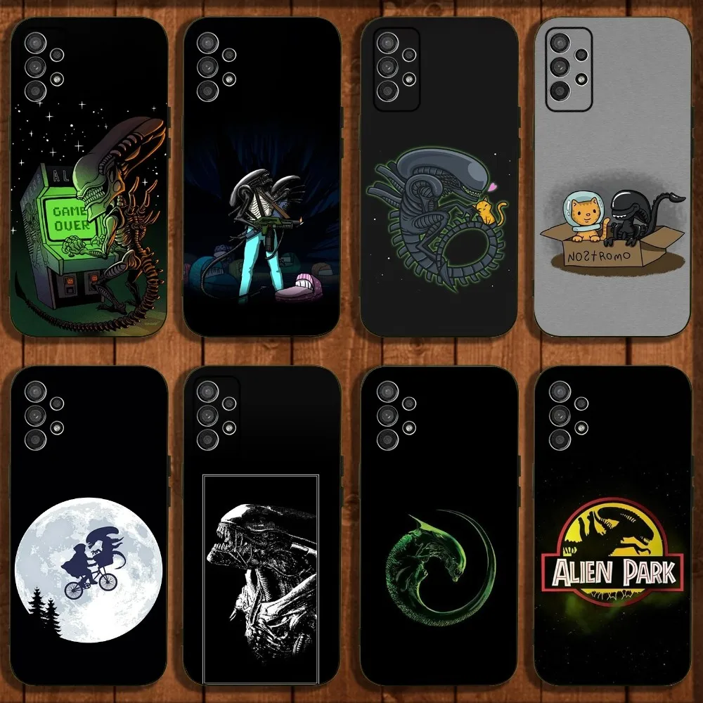 Movie A-Alien X-Xenomorph Phone Case For Samsung Galaxy A13,A21s,A22,A31,A32,A52,A53,A71,A80,A91 Soft Black Cover