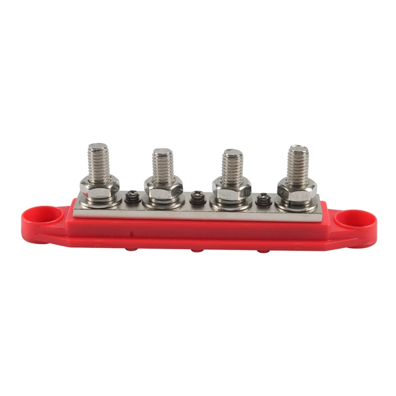 Bus Bar 12V 300A Power Distribution Block 4 X 3/8In Studs 12V Automotive Marine Battery Busbar Terminal Block With Cover