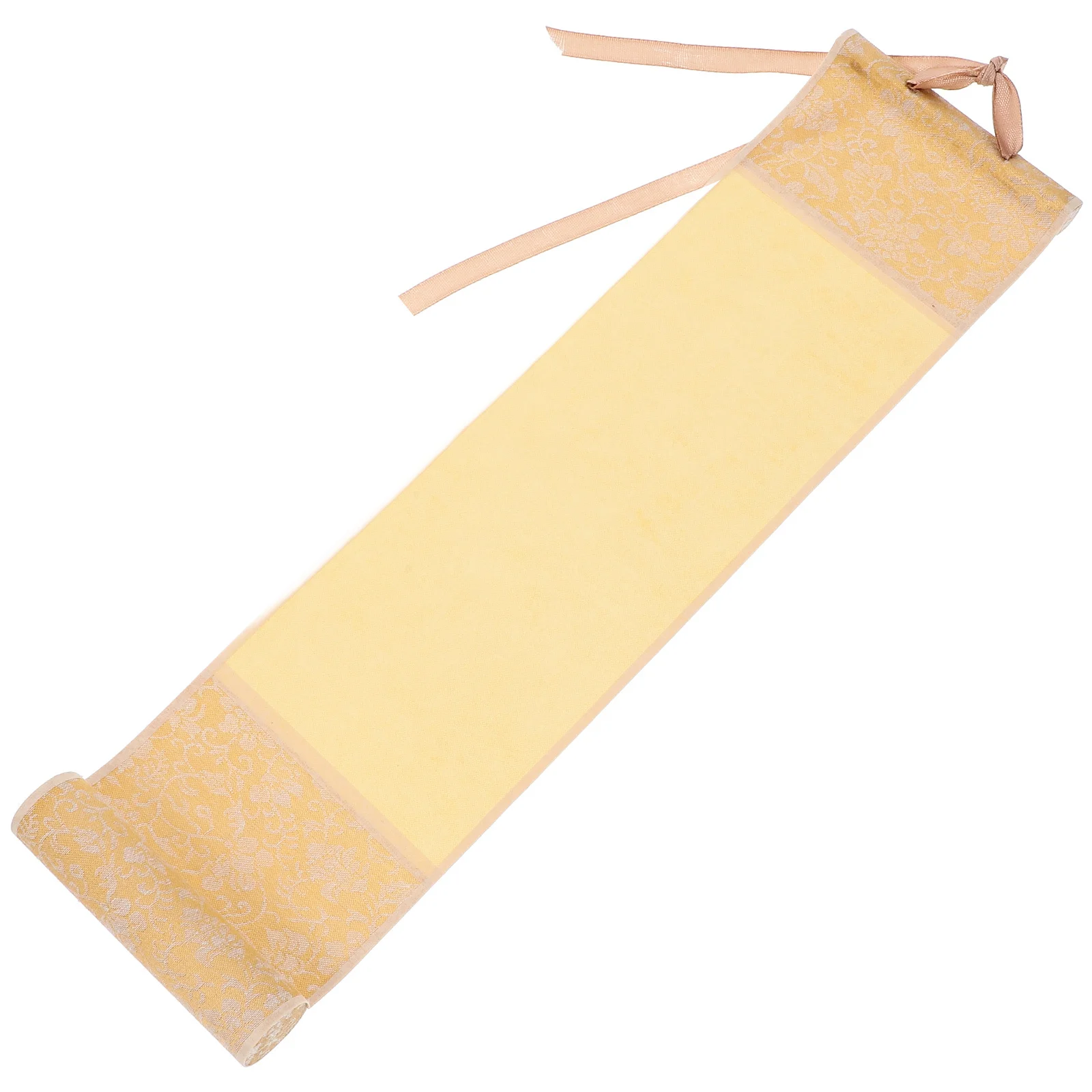 

Vintage Wax-Dyed Hanging Scroll Semi-Raw Blank Scroll for Chinese Calligraphy Painting Gilded Vertical Elegance Wall Scrolls