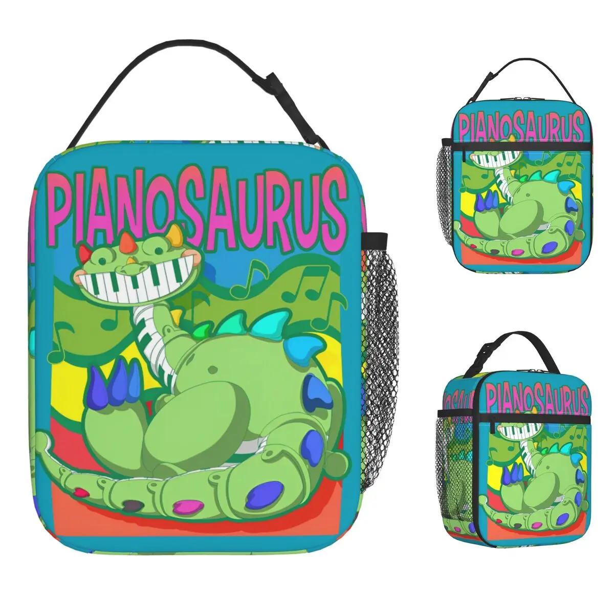 

Справедливость для пианозавра, фортепиано, динозавра, ланч-сумка, школьная коробка для завтрака, женские винтажные термосумки для обеда, Оксфорд, портативная сумка-холодильник