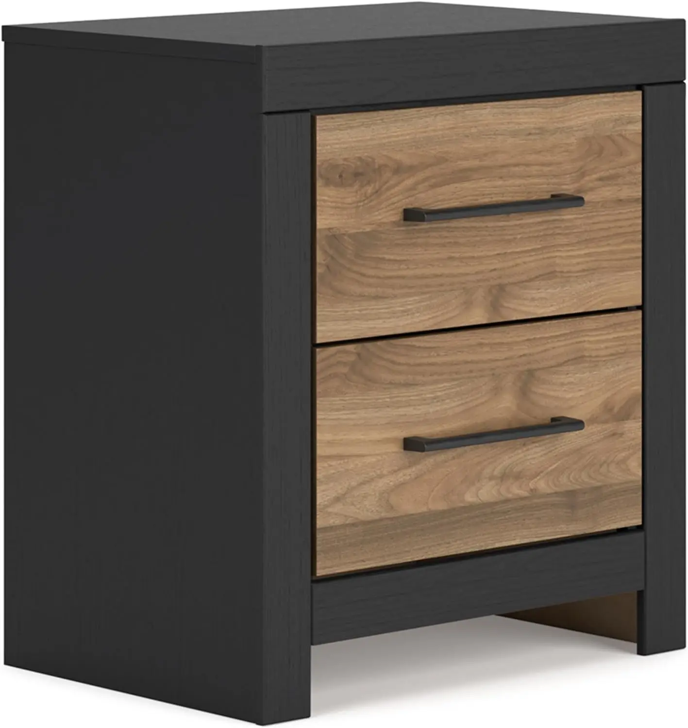 

Vertani Casual 2-Drawer Nightstand With 2 Usb Ports, 24.41"" Tall, Black & Light Brown