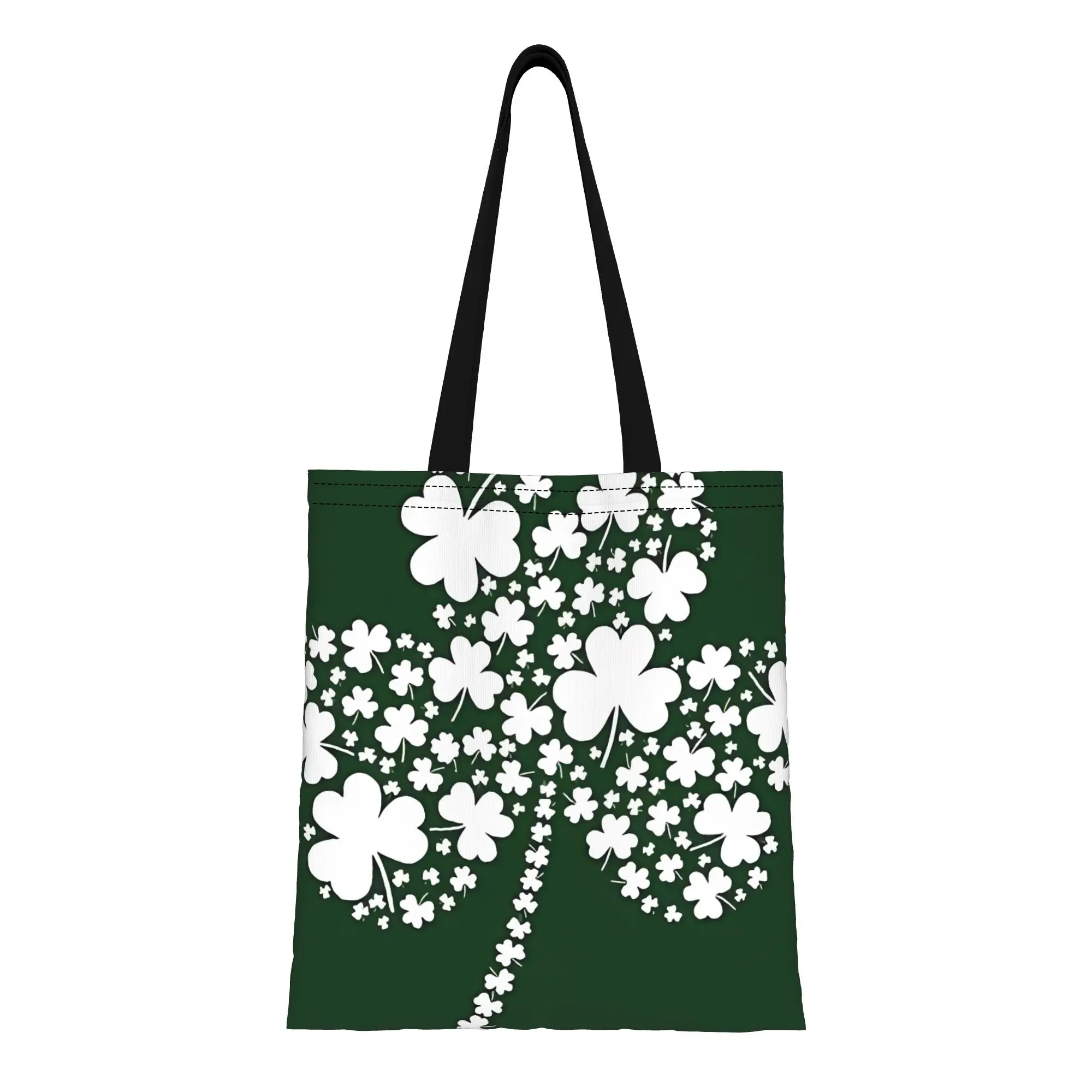 

Женская сумка-тоут из холщовой ткани с ирландским клевером ко Дню Святого Патрика для покупок, путешествий, активного отдыха, прочная сумка через плечо